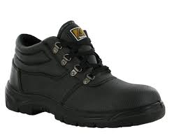 Bartium Black Leather Safety Boot With Steel Midsole SBP ( MBO149 )
